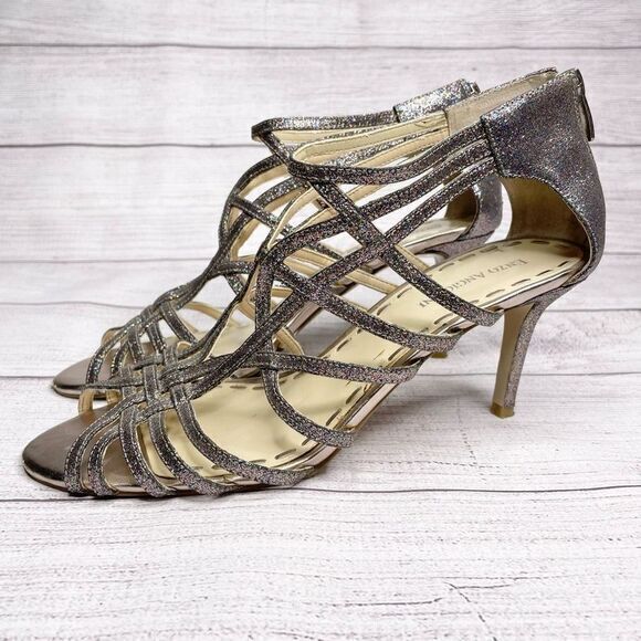 Enzo Angiolini Dress Sandals Heels Strappy‎ size 8.5 Glitter Evening Party - Picture 1 of 7